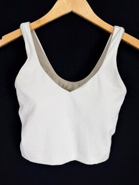 Lululemon Align Tank Top White Built In Sports Bra Crop Camisole Size 4
